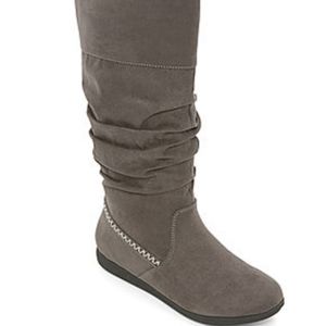 Womens Karaoke Slouch Boots Flat Heel size 8 in black and grey